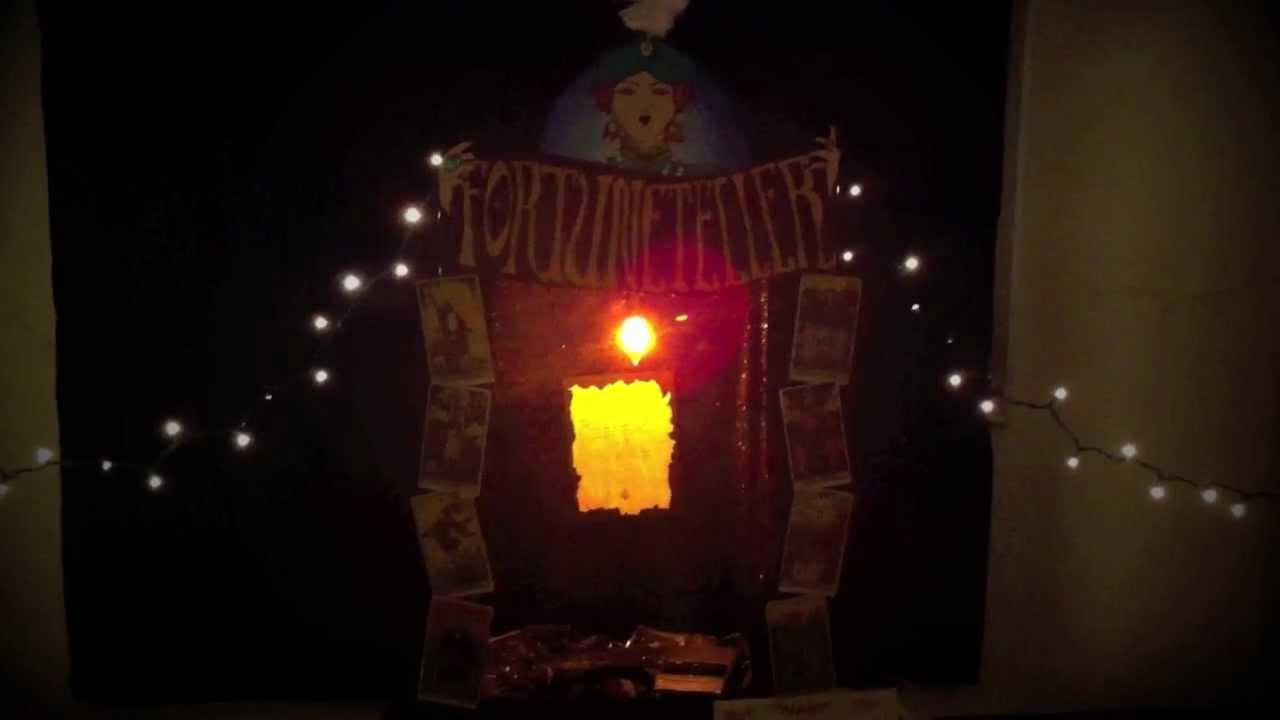 A carnival-style fortune teller booth.